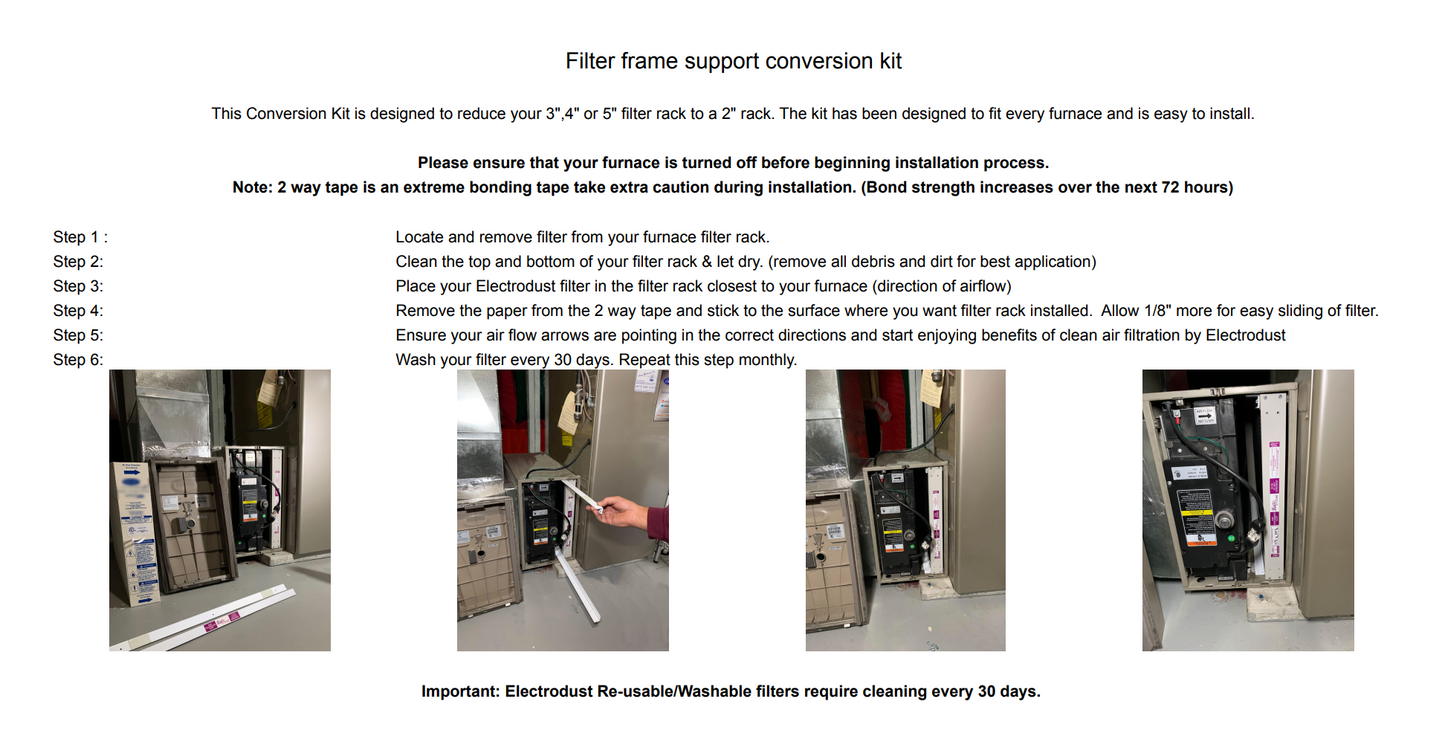 Conversion Kit for 3", 4" or 5"+ Filter Racks